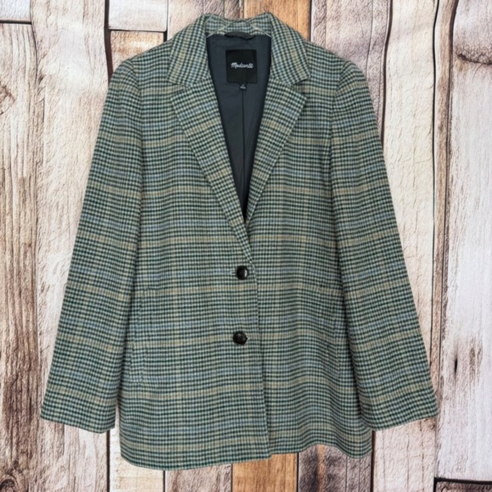 Madewell Dorset Blazer Bowne Plaid Wool Blend Academia‎ Fall Jacket Size Medium
